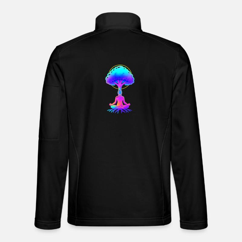 Neon Tree of Meditation - Unisex Softshell Jacket - black