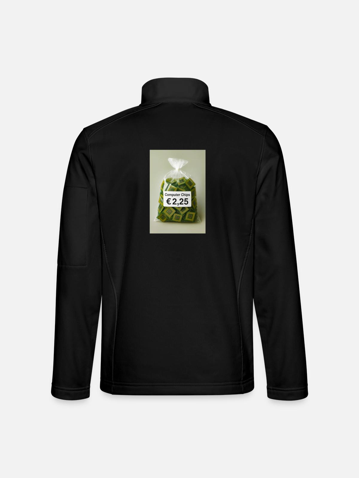 Computer chips price label - Unisex Softshell Jacket - black - Back