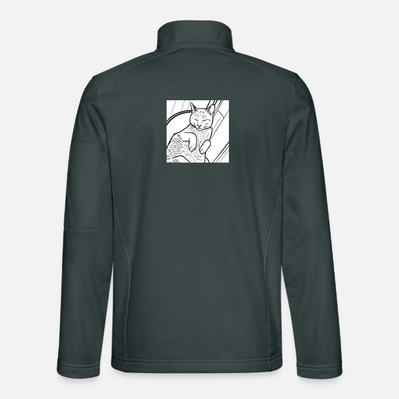 Dessin au trait du chat endormi Veste en tissu softshell Unisexe