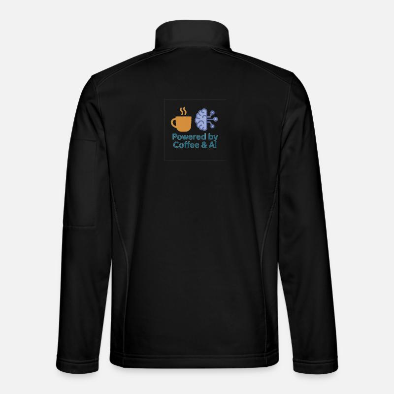 Kaffee KI Kraftdesign - Unisex Softshelljacke - Schwarz