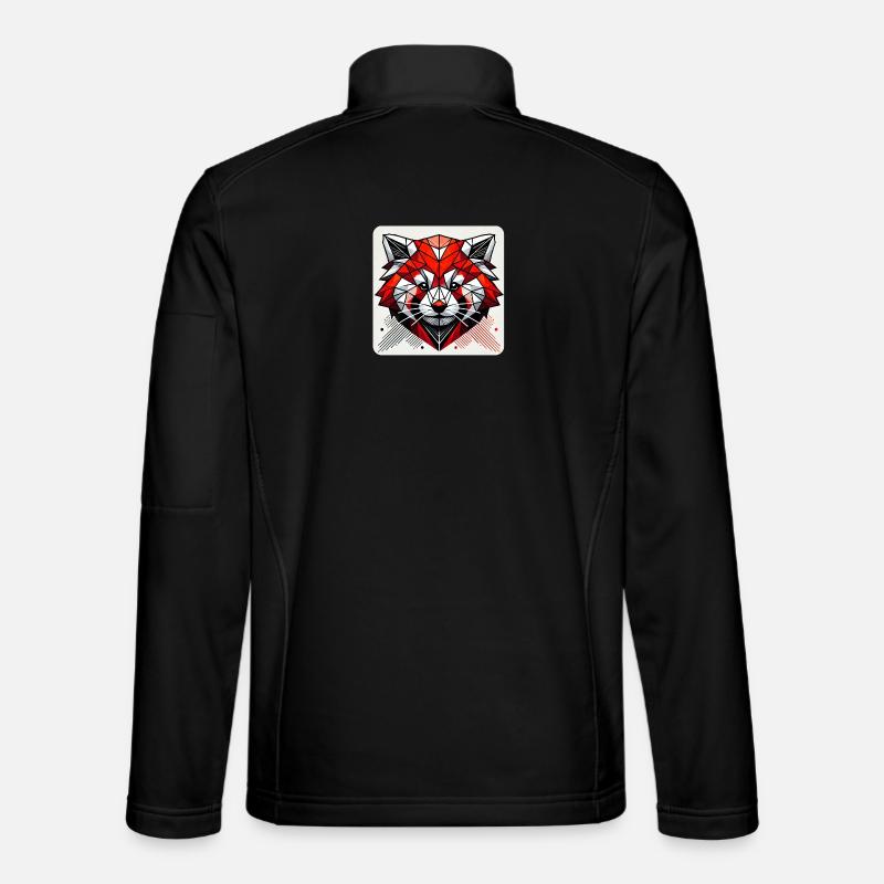 Geometrischer Roter Panda Polygon - Unisex Softshelljacke - Schwarz