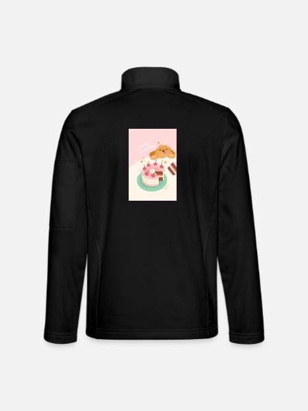 Cute Dog Birthday Cake - Unisex Softshell Jacket - black