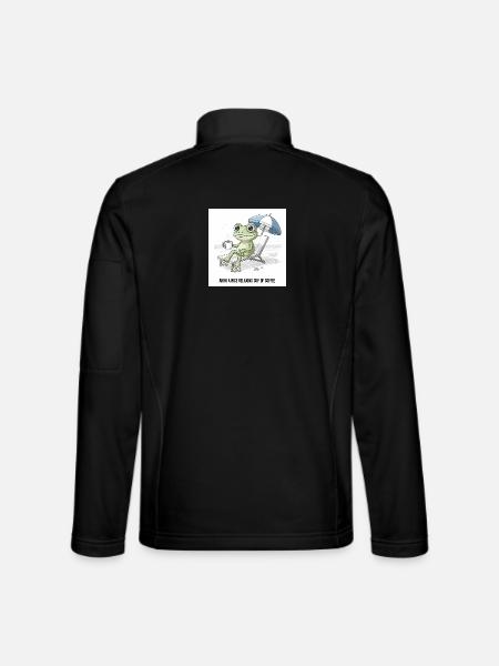 Frog Beach Coffee Chill - Unisex Softshell Jacket - black - Back
