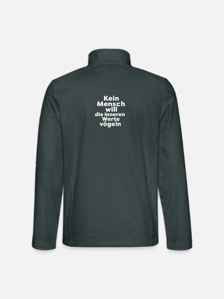 Kein Mensch will die inneren Werte vögeln - Unisex Softshelljacke - Dunkelgrau - Hinten