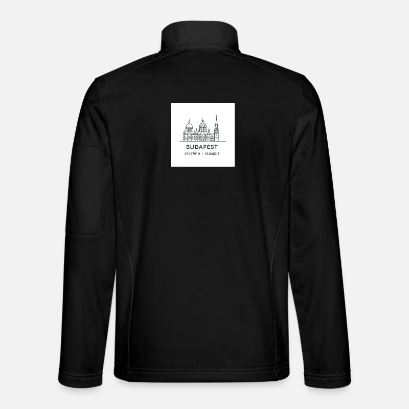 Budapest Line Art Silhouette Landmark - Unisex Softshell Jacket - black