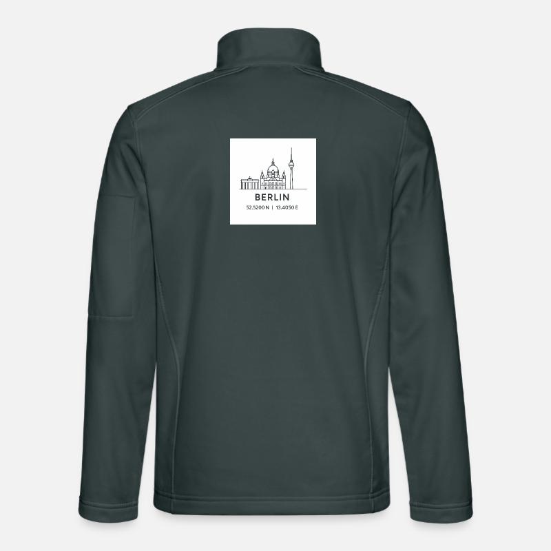 Berlin Linienkunst Silhouette Wahrzeichen Unisex Softshelljacke