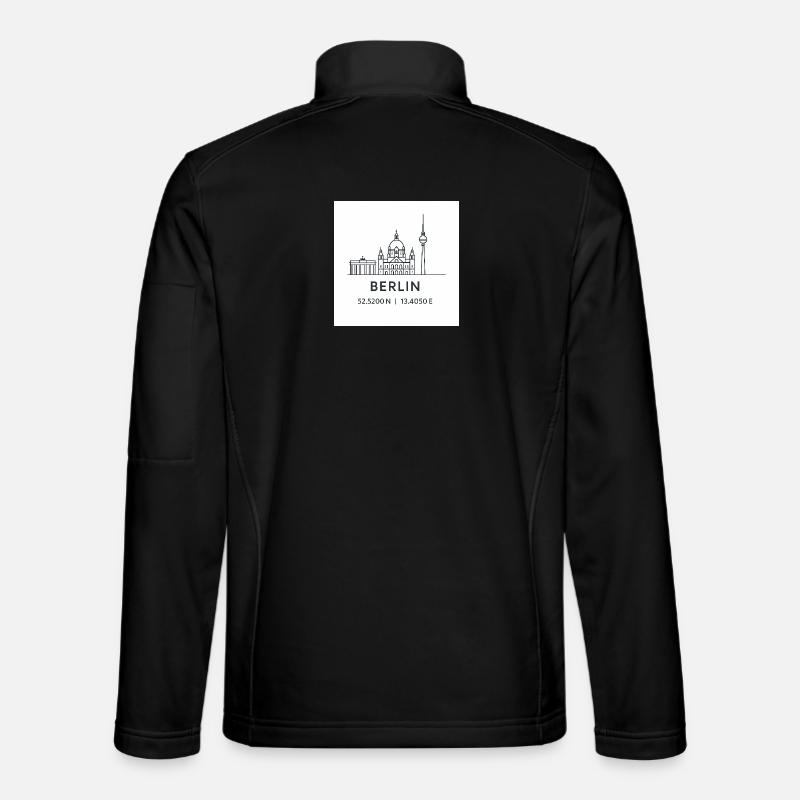 Berlin Line Art Silhouette Landmark - Unisex Softshell Jacket - black