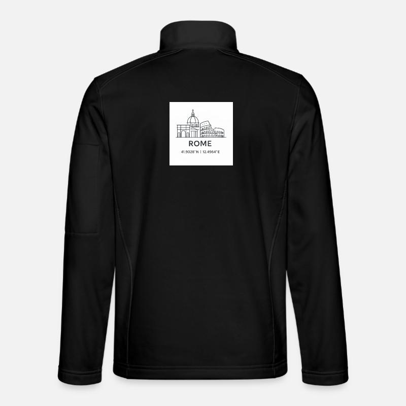 Rom Linienkunst Silhouette Wahrzeichen - Unisex Softshelljacke - Schwarz