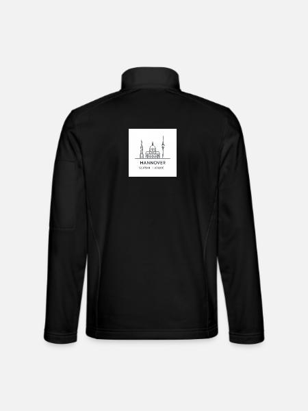 Hanover Line Art Silhouette Landmark - Unisex Softshell Jacket - black