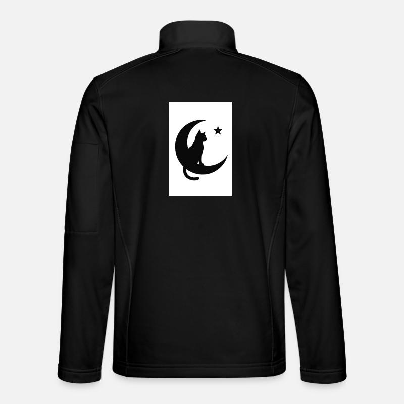 Moon cat on moon shadow - Unisex Softshell Jacket - black