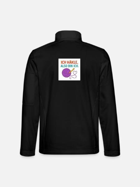 I crochet, therefore I am - Unisex Softshell Jacket - black