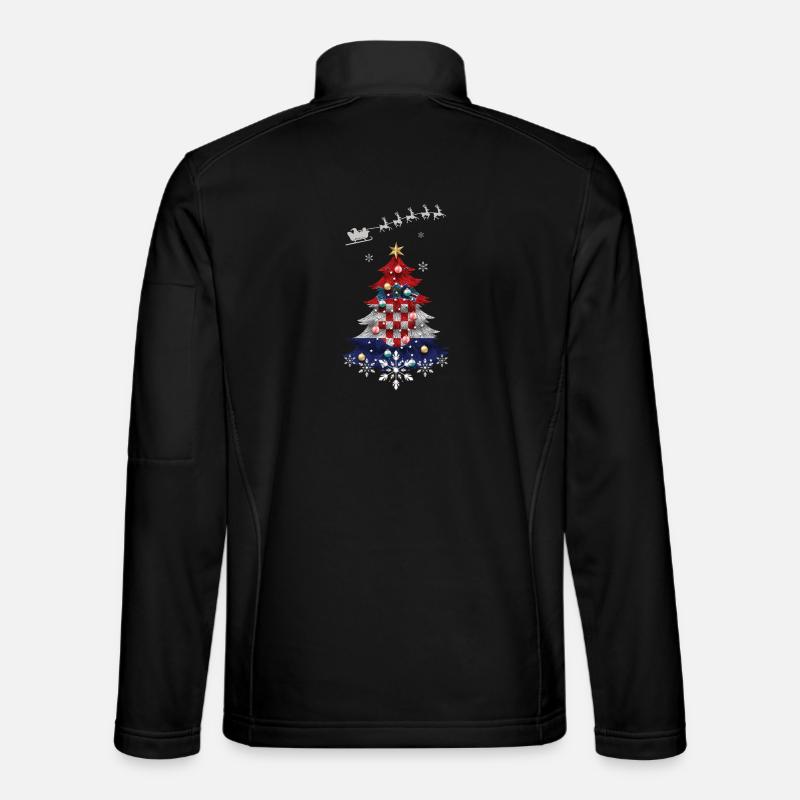 Christmas tree with Croatia flag - Unisex Softshell Jacket - black