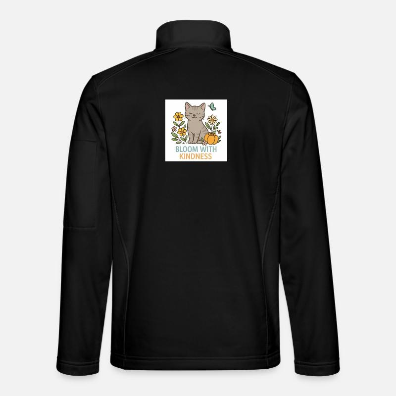 Splendeur florale adaptée aux chats - Veste en tissu softshell Unisexe - noir