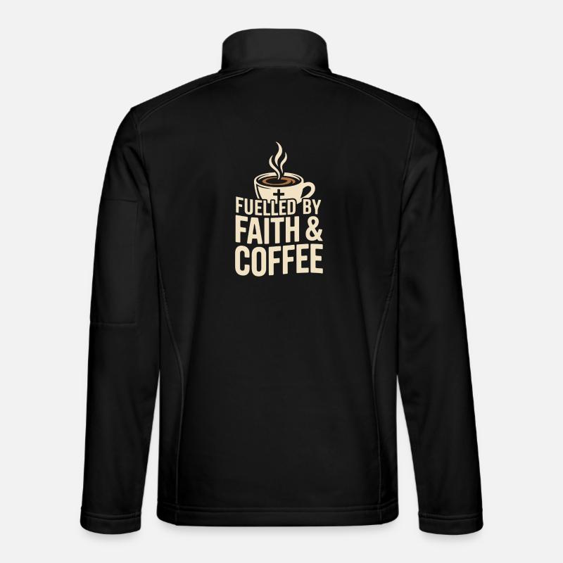 Fuelled By Faith & Coffee Glaube Und Kaffee - Unisex Softshell Jacket - black