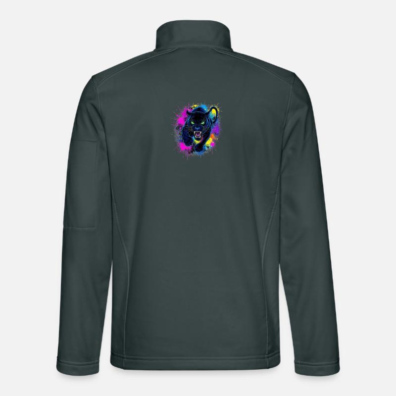 Neon Panther Color Explosion Unisex Softshell Jacket
