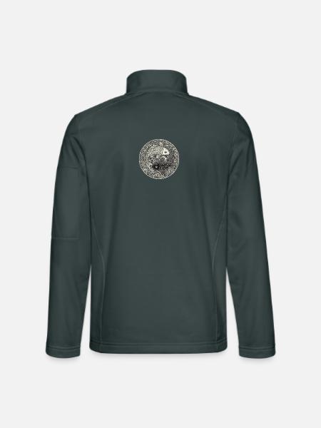 Koi Karpfen  - Unisex Softshelljacke - Dunkelgrau - Hinten