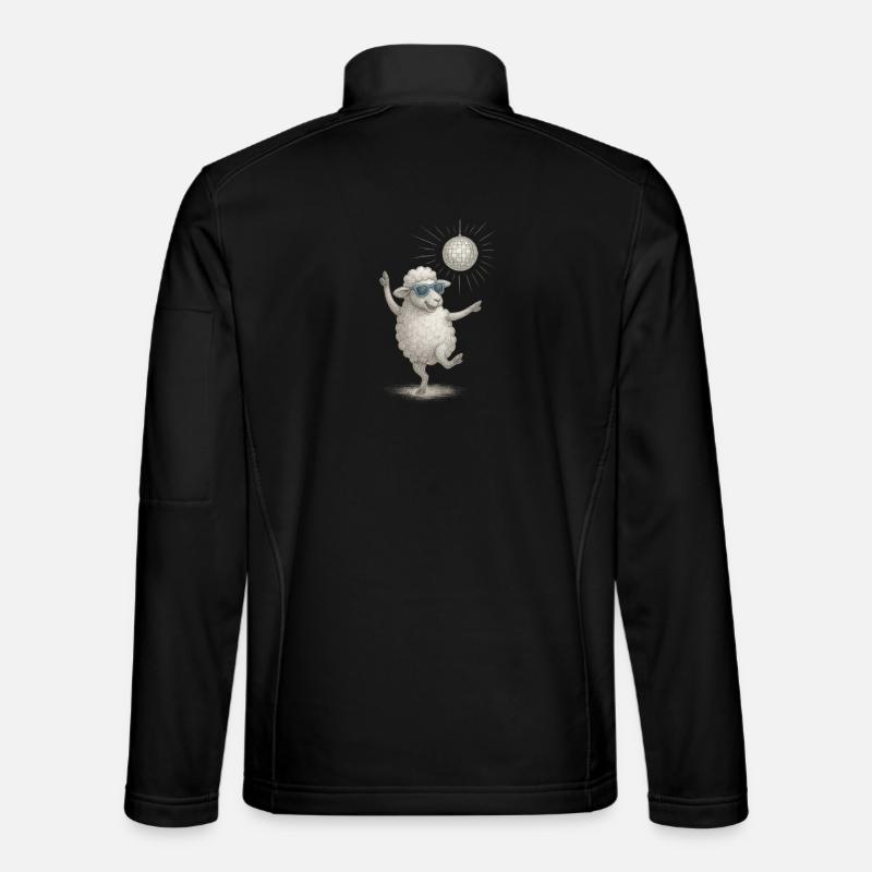 Disco Sheep with Sunglasses - Unisex Softshell Jacket - black