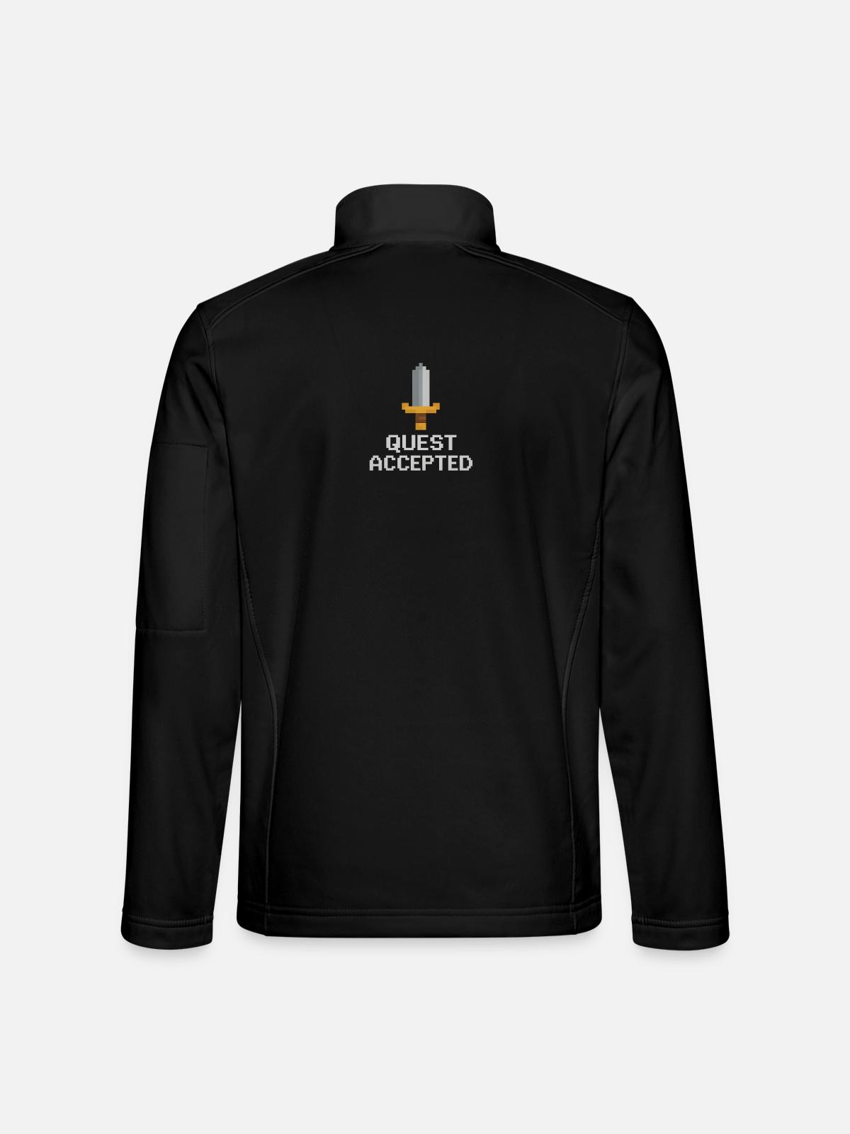 Quest akzeptiertes Pixelschwert - Unisex Softshelljacke - Schwarz - Hinten