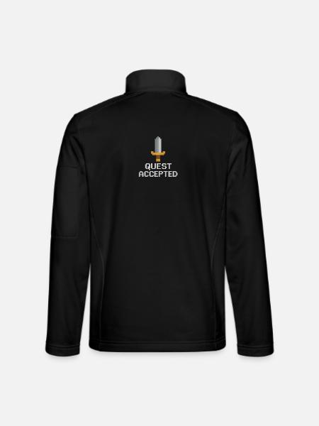 Quest akzeptiertes Pixelschwert - Unisex Softshelljacke - Schwarz - Hinten