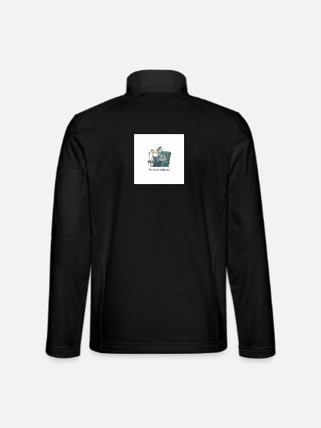 Quantenvogel-Lesen im Sessel - Unisex Softshelljacke - Schwarz