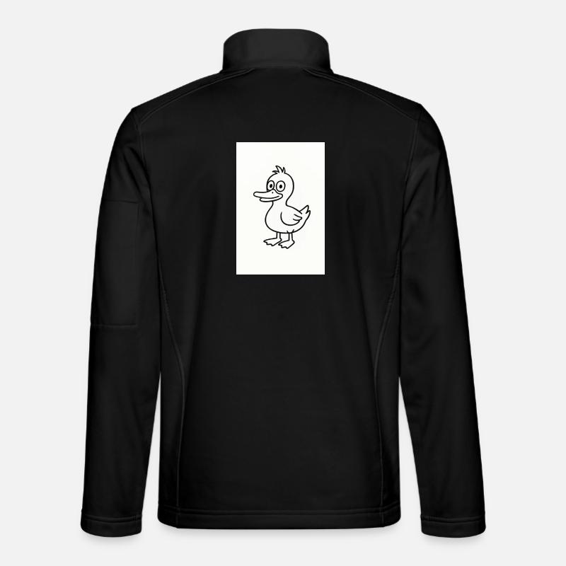 Whimsical Duck Line Sketch - Unisex Softshell Jacket - black