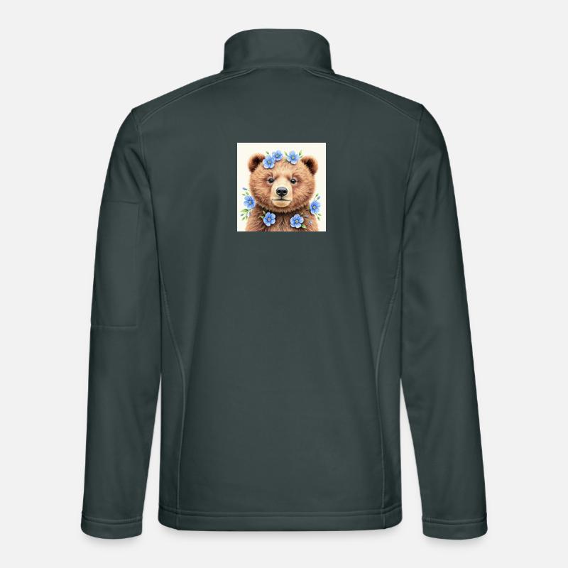 Modèles ours fleurs bleues  Veste en tissu softshell Unisexe