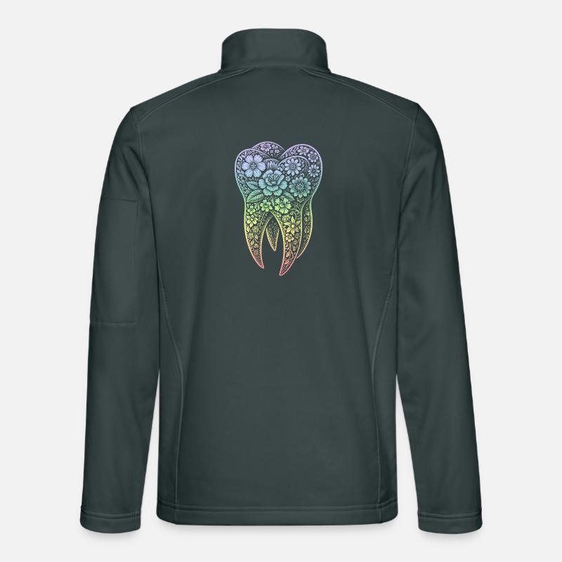 Flowers tooth in gradient Unisex Softshell Jacket