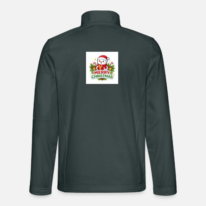 Snowman with gift Christmas fun Unisex Softshell Jacket