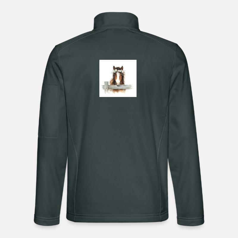 Blütengekrontes Pferd Unisex Softshelljacke