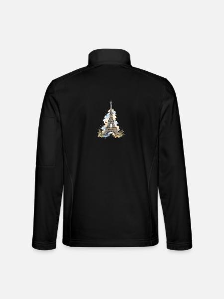 Wasserfarbe Eiffelturm Impression - Unisex Softshelljacke - Schwarz