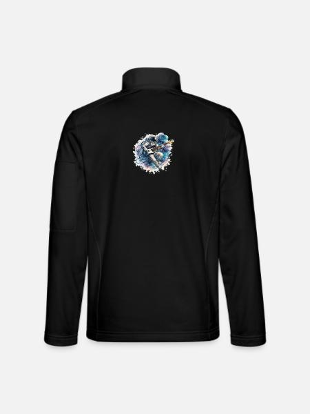 Astronaute spatial avec basse - Veste en tissu softshell Unisexe - noir