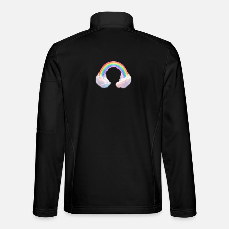 Regenbogenwolkenzauber - Unisex Softshelljacke - Schwarz