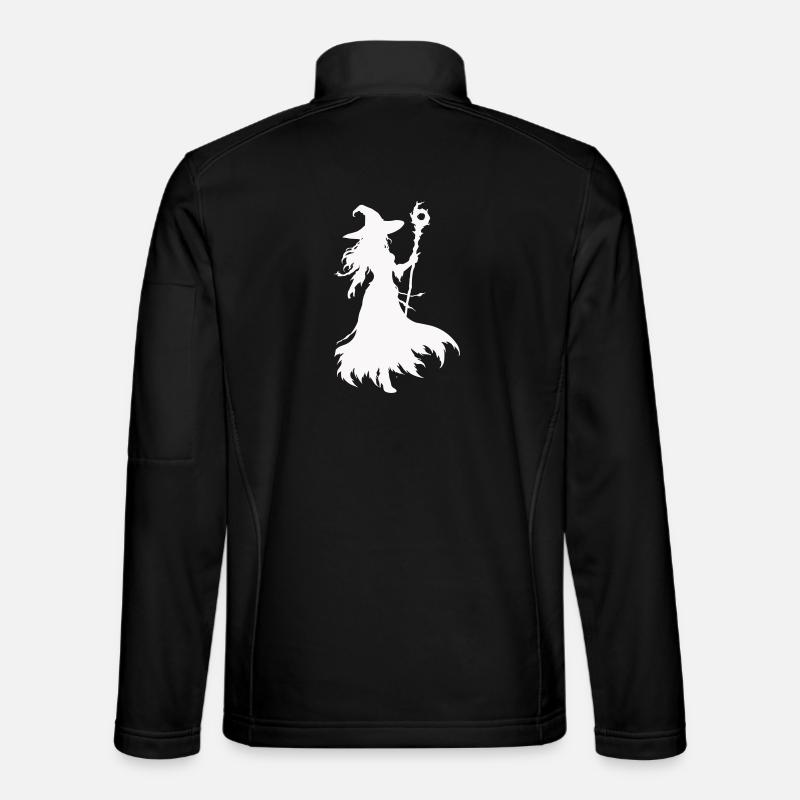 Silhouette di strega con bastone - Giacca softshell unisex - nero