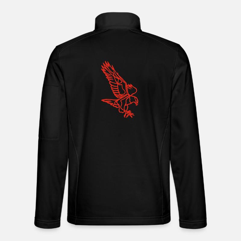 Red eagle in flight - Unisex Softshell Jacket - black