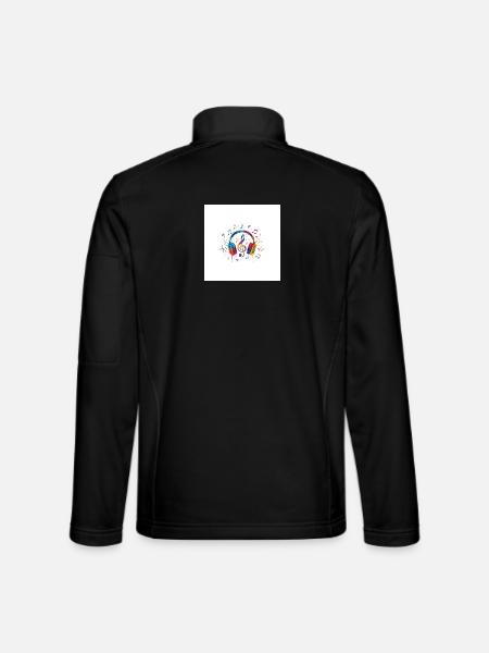 Bunte Kopfhörer Musikdesign - Unisex Softshelljacke - Schwarz