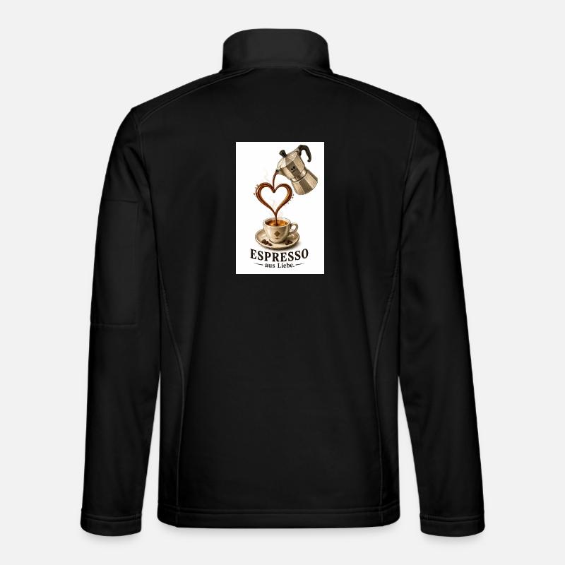 EspressoHerz aus Liebe - Unisex Softshelljacke - Schwarz