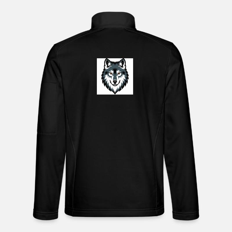 Emblème graphique du loup - Veste en tissu softshell Unisexe - noir