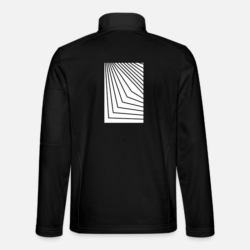 Angular Concentric Lines - Unisex Softshell Jacket - black