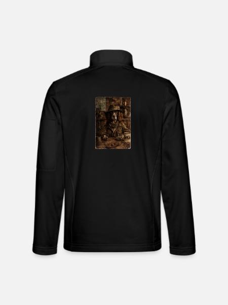 Hunter's Pride - German Longhair - Unisex Softshell Jacket - black - Back