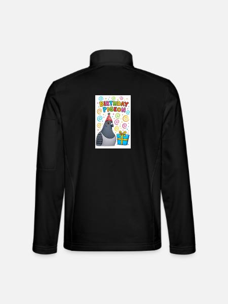 Birthday Pigeon Party - Unisex Softshell Jacket - black