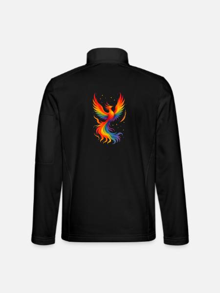 Phoenix Feuervogel Vogel bunt - Unisex Softshelljacke - Schwarz