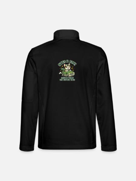 Katzenabenteuer im grünen Cabrio - Unisex Softshelljacke - Schwarz - Hinten