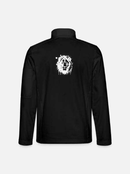 Lion Splash White - Unisex Softshelljacke - Schwarz - Hinten