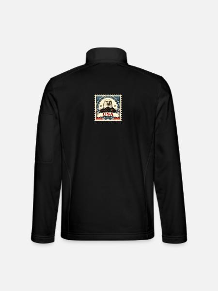 Timbre de l’aigle patriotique - Veste en tissu softshell Unisexe - noir - Dos