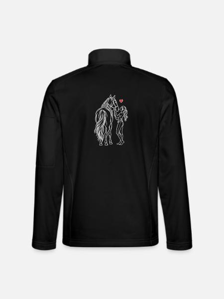 Horse Girl Riding Pony Rider - Unisex Softshell Jacket - black - Back