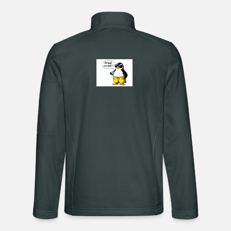 Manchon de pingouin stylé avec lunettes Veste en tissu softshell Unisexe