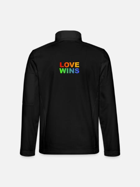 Love Wins Regenbogen - Unisex Softshelljacke - Schwarz