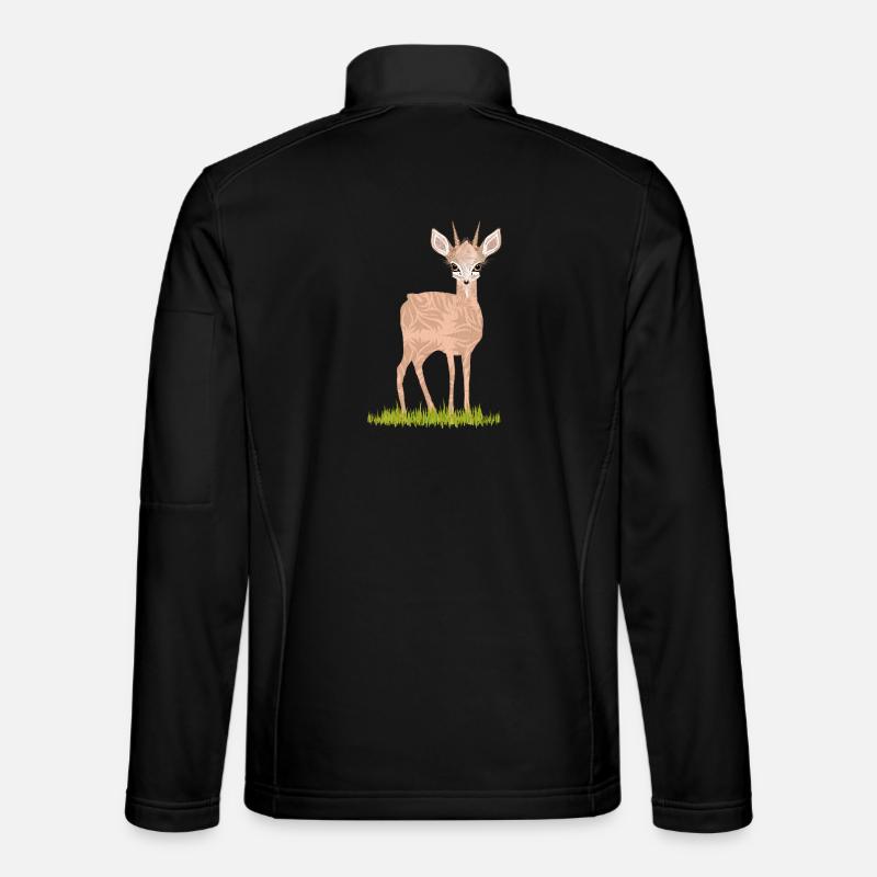 Zwergantilope Dikdik auf einer grünen Wiese Unisex Softshelljacke
