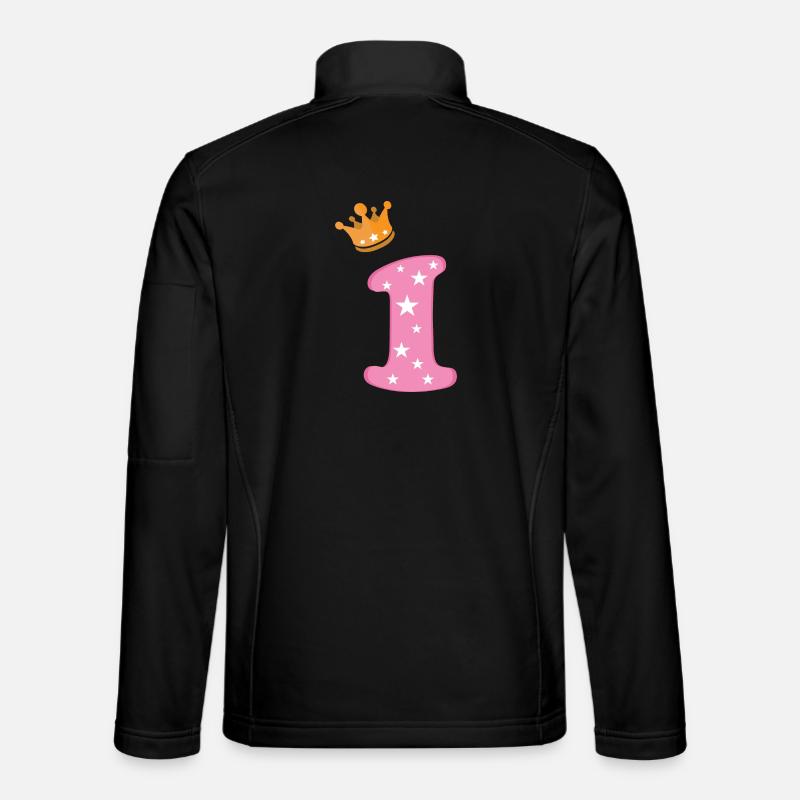 Geburtstag Mädchen Krone Pink Zahl Eins Sterne Unisex Softshelljacke