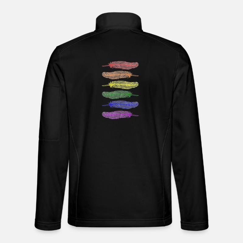 Feathers Rainbow - Unisex Softshell Jacket - black